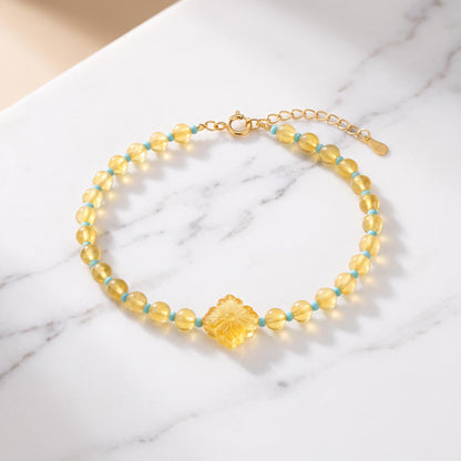 Amber Blossom & Pine Breeze Bracelet: Amber & Turquoise