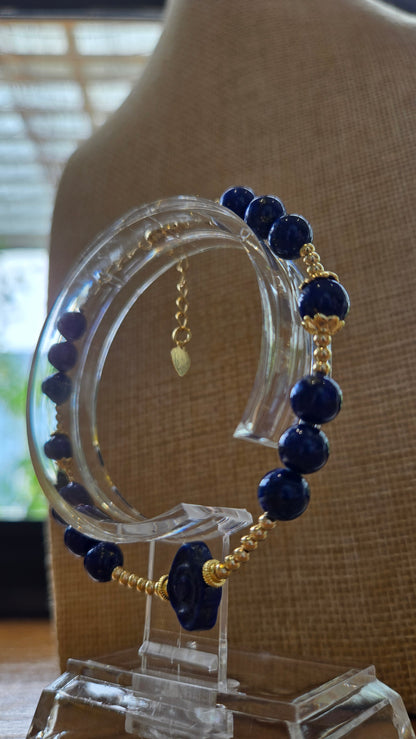 Natural Lapis Lazuli Necklace & Bracelet Set