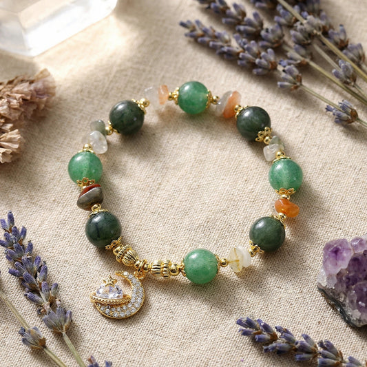 Forest Abundance Bracelet - Aventurine and Moss Agate for Attracting Wealth and Growth