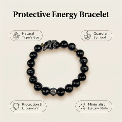 Obsidian Guardian Snake Bracelet