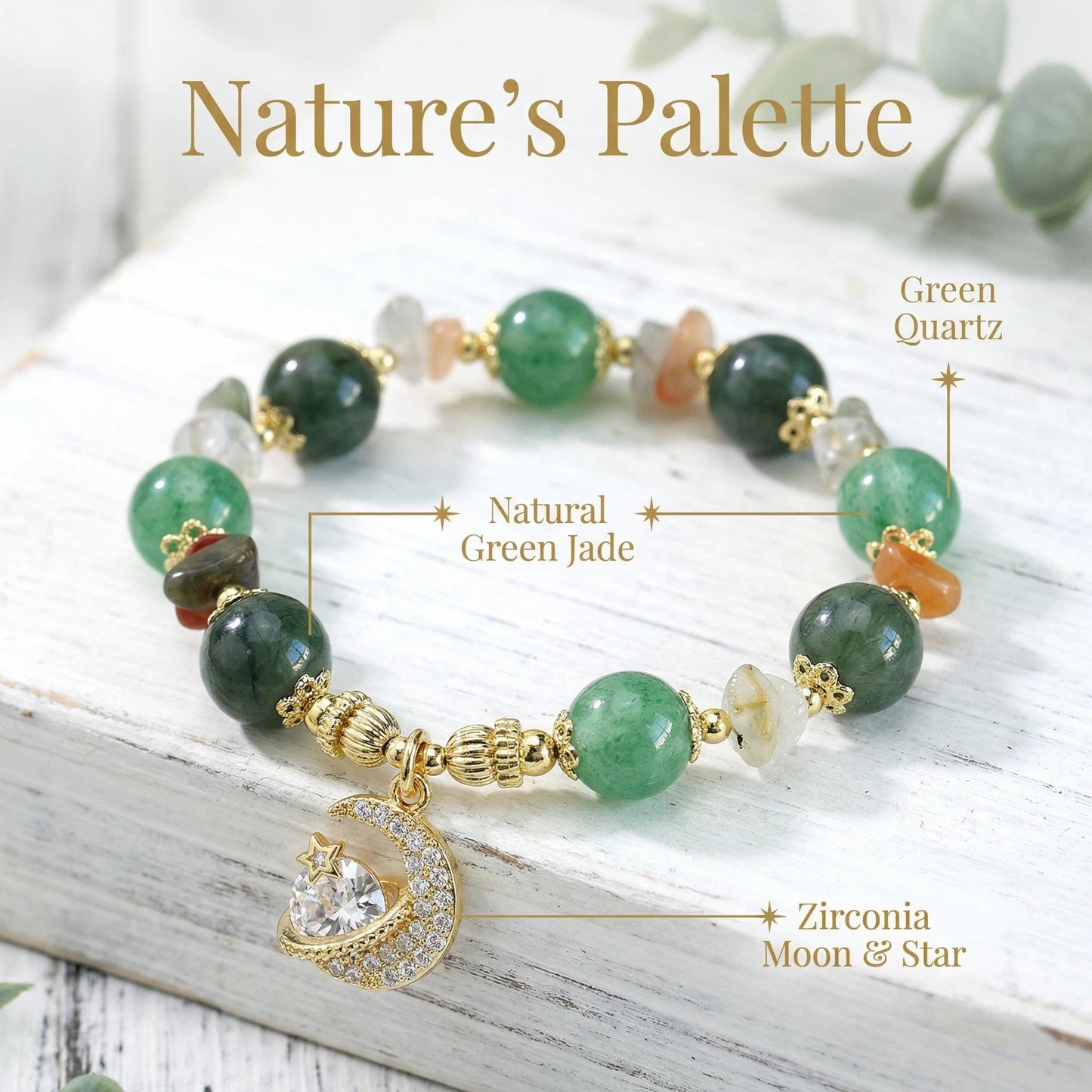 Forest Abundance Bracelet - Aventurine and Moss Agate for Attracting Wealth and Growth