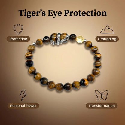 Tiger's Eye Guardian Snake Bracelet