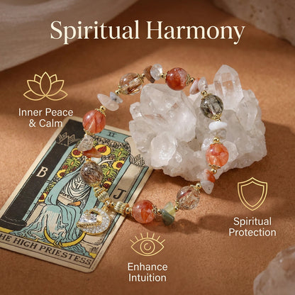 Earthfire Vitality Bracelet - A blend of rutilated quartz for grounding and creativity.