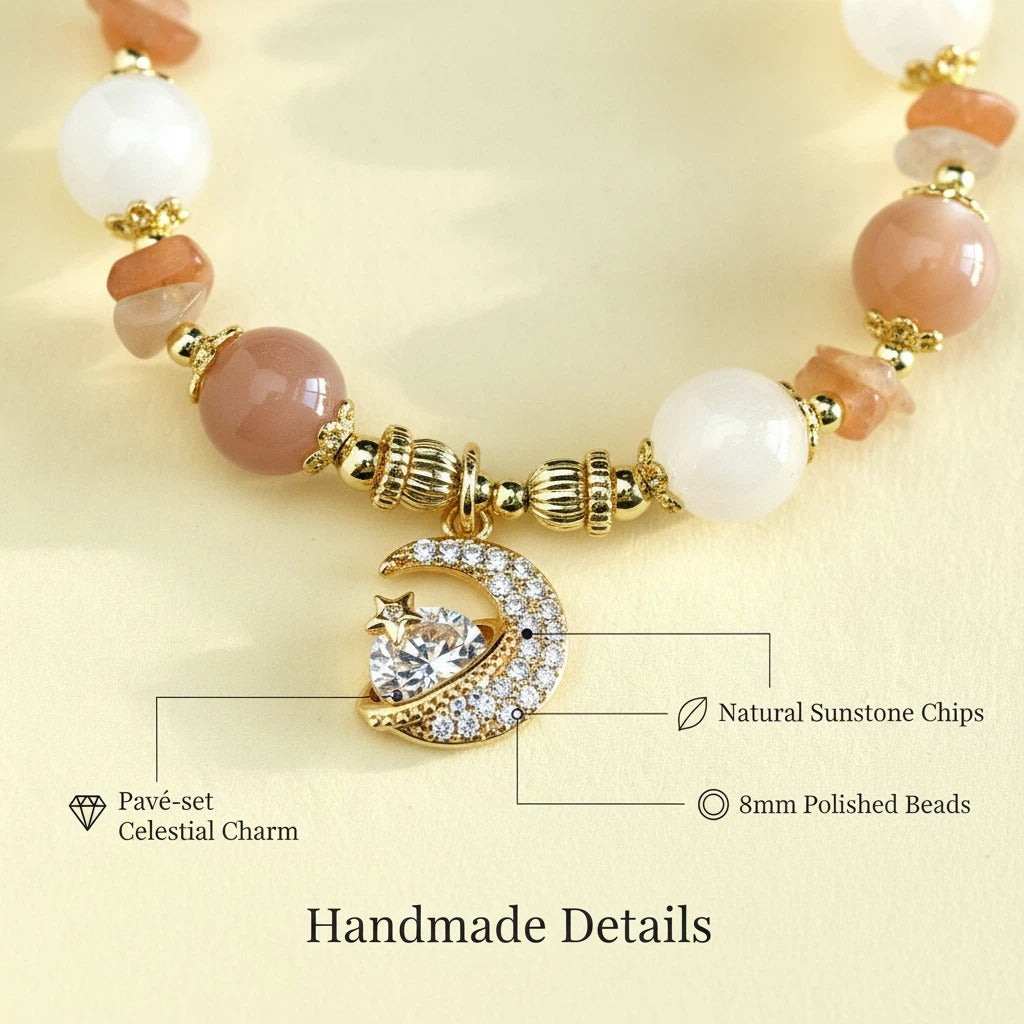 Sunstone Moonbeam Bracelet - Inner Radiance and Intuitive Wisdom