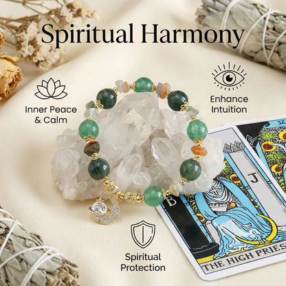 Forest Abundance Bracelet - Aventurine and Moss Agate for Attracting Wealth and Growth