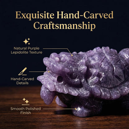 Lepidolite Dragon Turtle Guardian Set