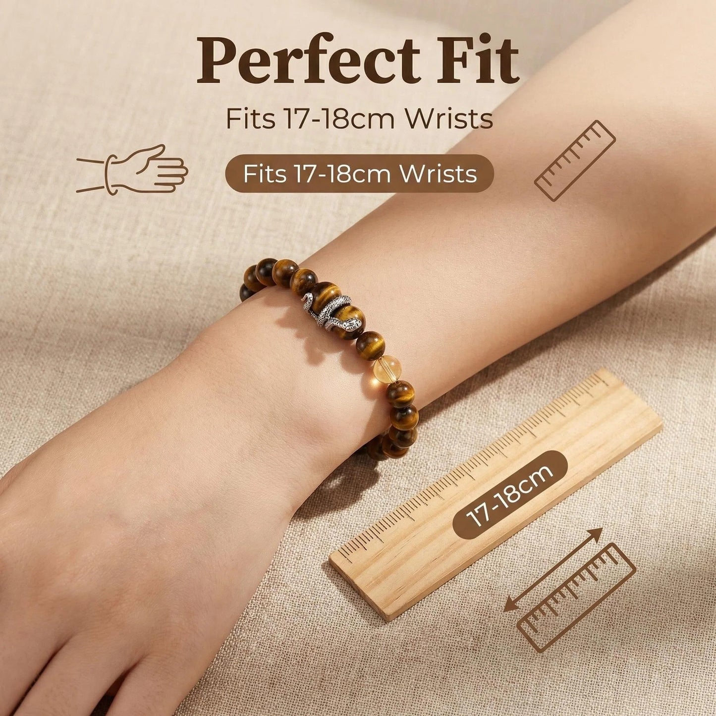 Tiger's Eye Guardian Snake Bracelet