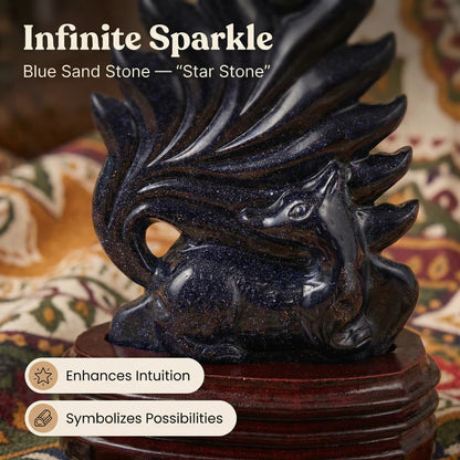 Shadow Spirit Fox – Blue Sandstone Edition Nine-Tailed Fox Guardian Statue - Blue Sandstone Version 🦊