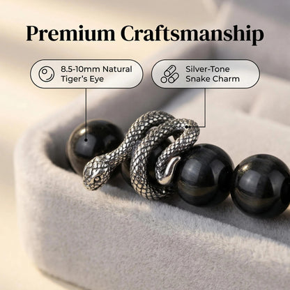 Obsidian Guardian Snake Bracelet