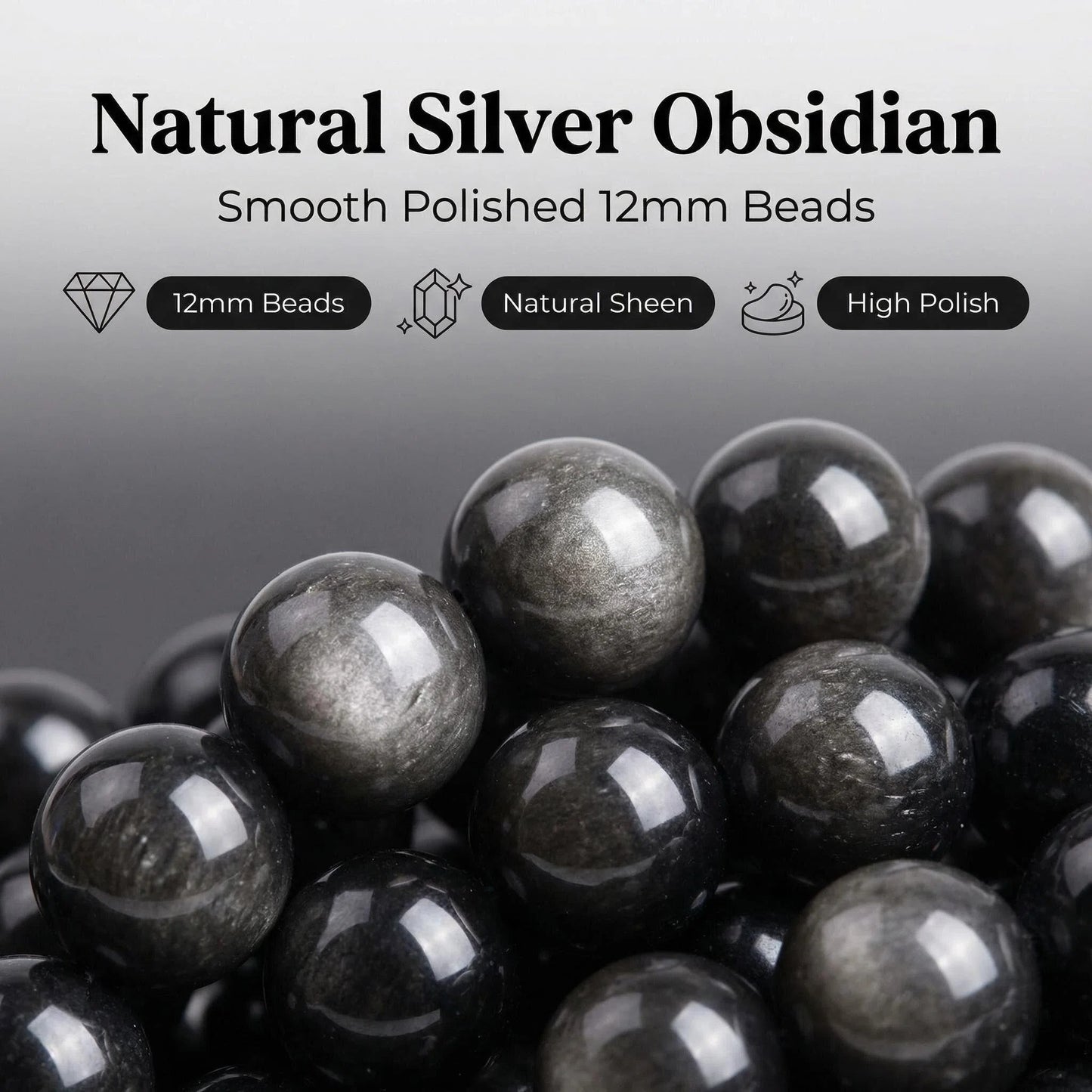 Silver Sheen Obsidian Guardian Lion Bracelet