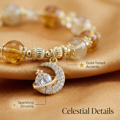 Solar Manifestation Bracelet 太陽顯化手鍊 - 黃水晶與髮晶 招財與成功