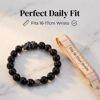 Obsidian Guardian Snake Bracelet