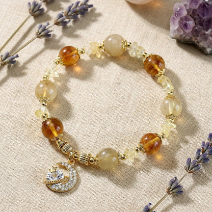 Solar Manifestation Bracelet 太陽顯化手鍊 - 黃水晶與髮晶 招財與成功