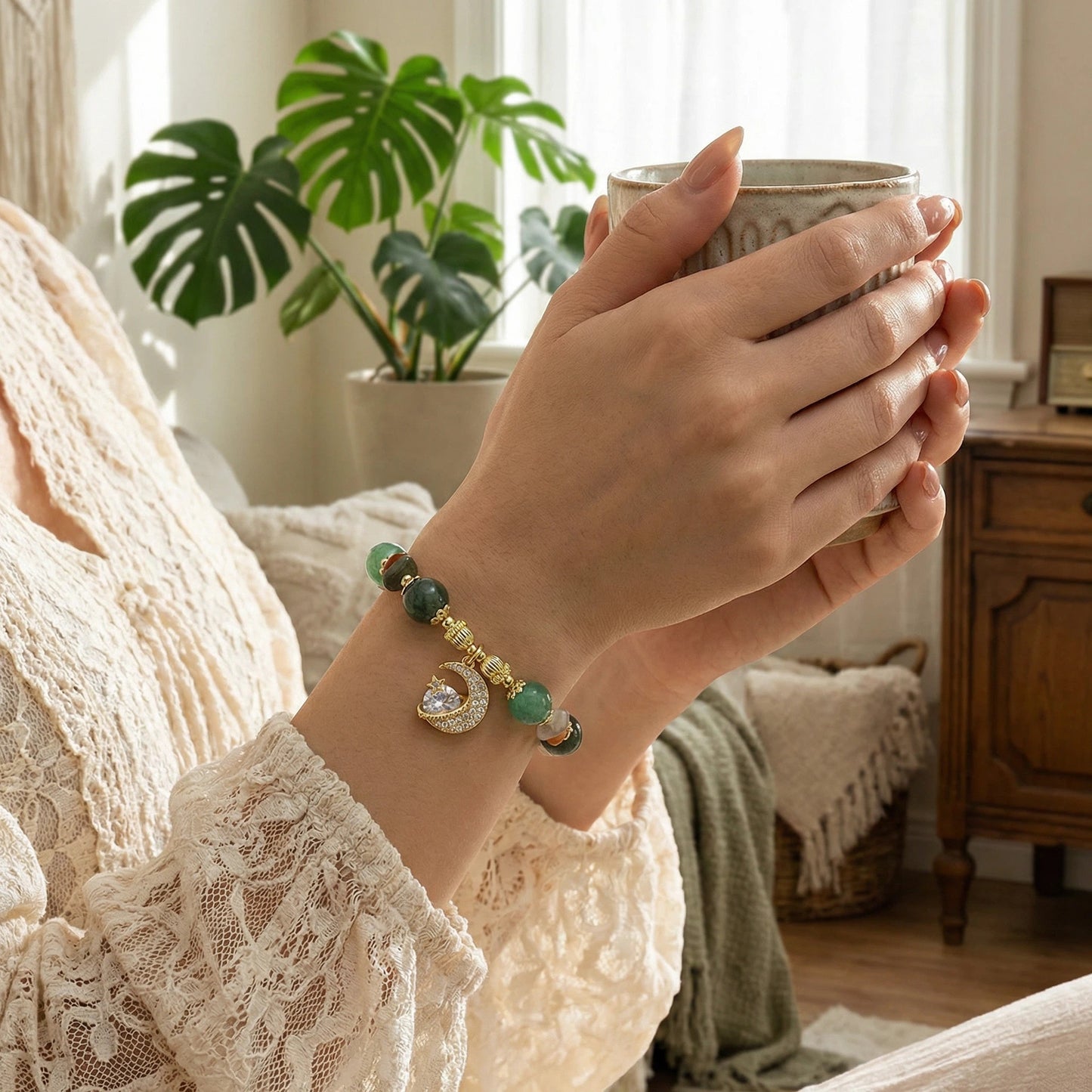 Forest Abundance Bracelet - Aventurine and Moss Agate for Attracting Wealth and Growth
