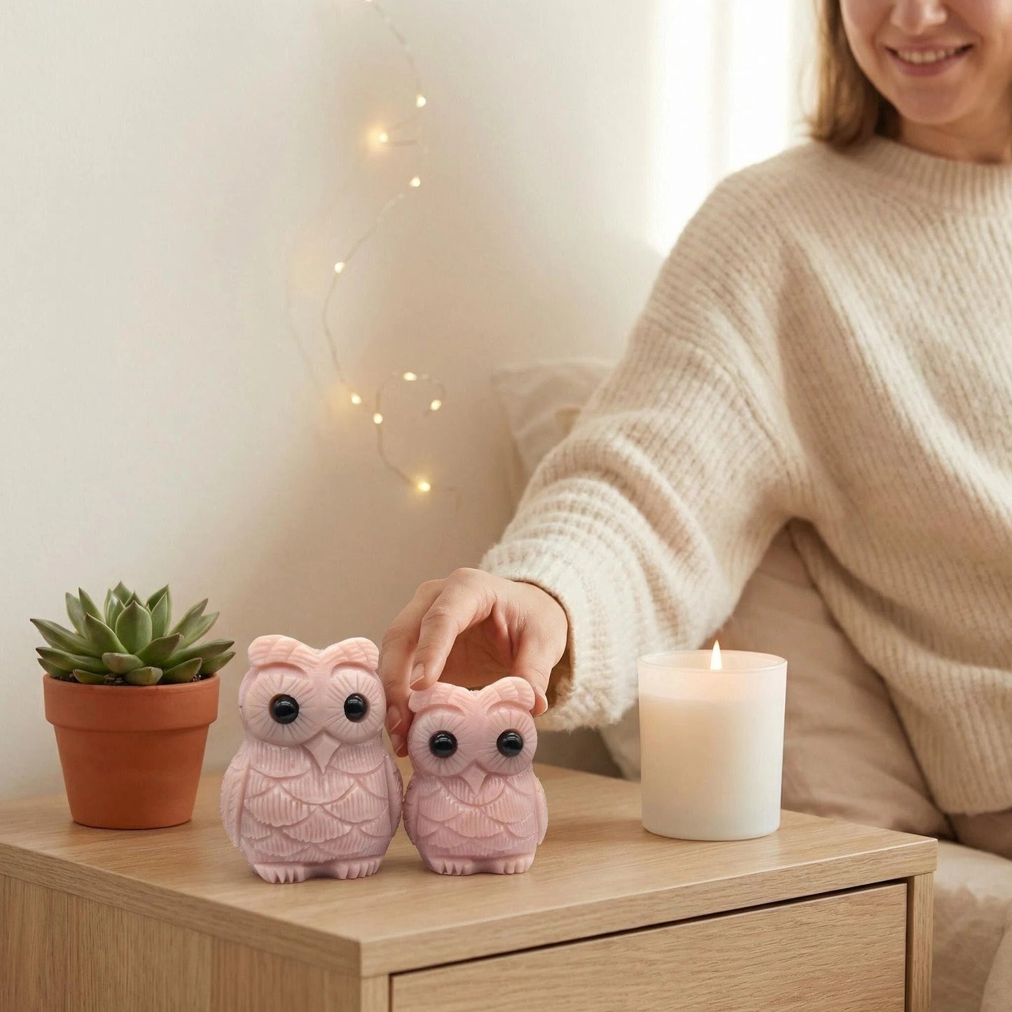 Cute Animal Collection - Pink Opal Owl Guardian Set