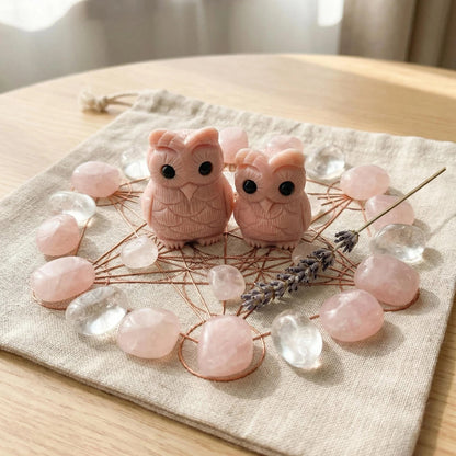 Cute Animal Collection - Pink Opal Owl Guardian Set