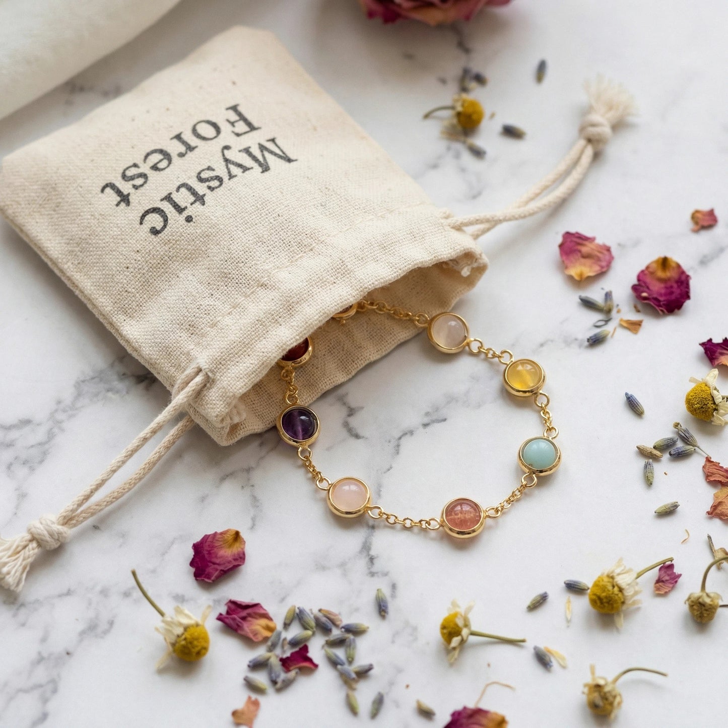 Aurora Chakra Bracelet 🌈 Aurora Chakra Bracelet – Balancing the energy of seven colored gemstones for spiritual harmony