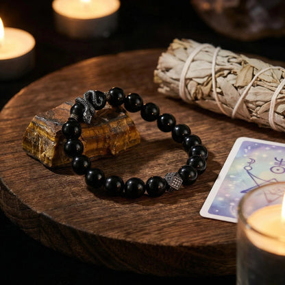 Obsidian Guardian Snake Bracelet
