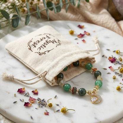 Forest Abundance Bracelet - Aventurine and Moss Agate for Attracting Wealth and Growth