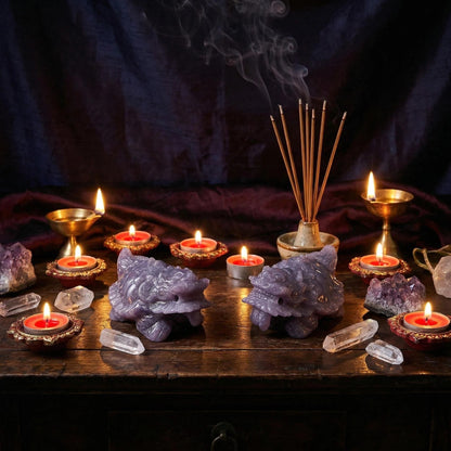 Lepidolite Dragon Turtle Guardian Set