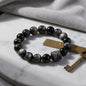 Silver Sheen Obsidian Guardian Lion Bracelet
