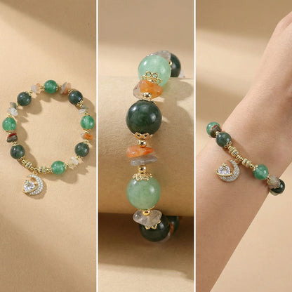 Forest Abundance Bracelet - Aventurine and Moss Agate for Attracting Wealth and Growth