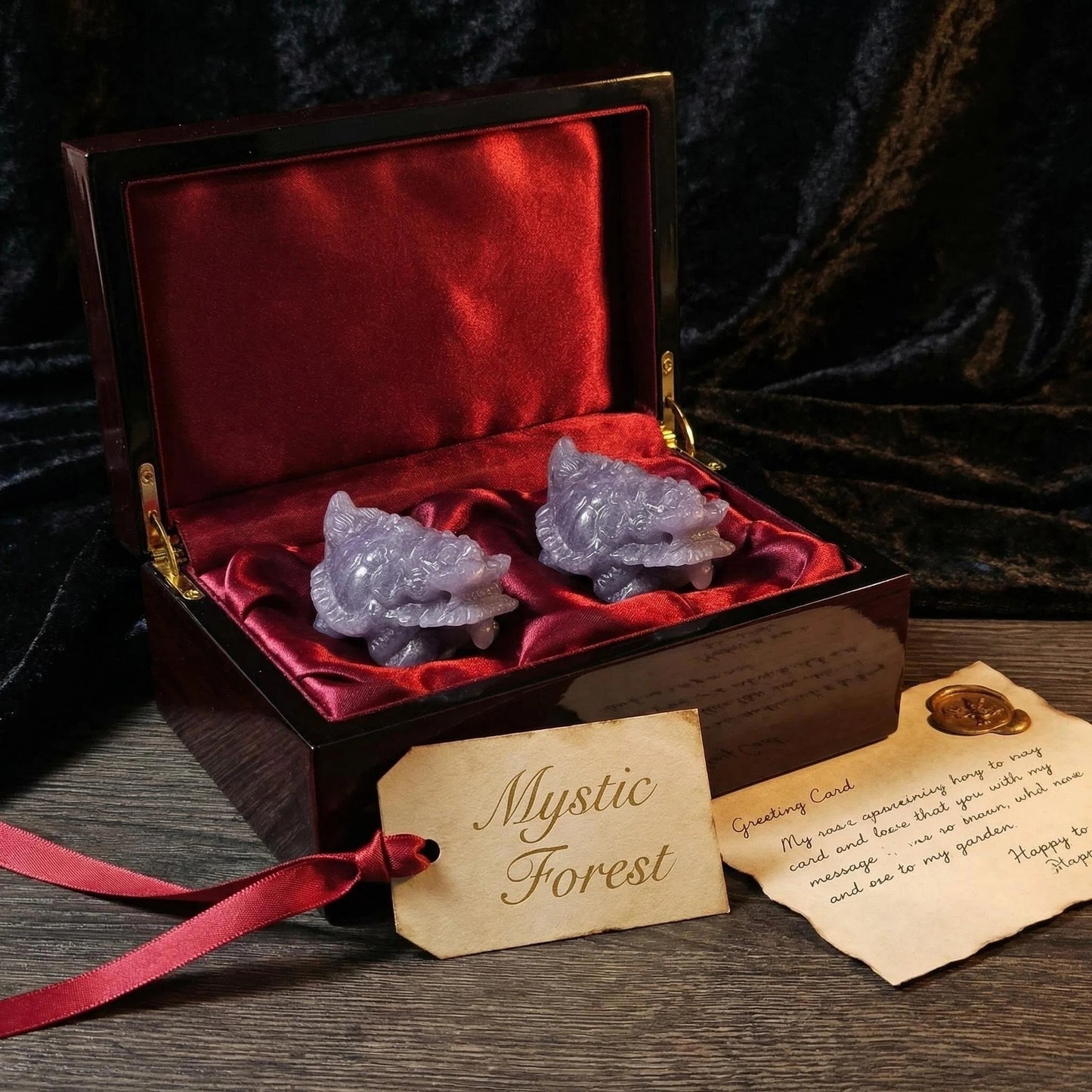 Lepidolite Dragon Turtle Guardian Set
