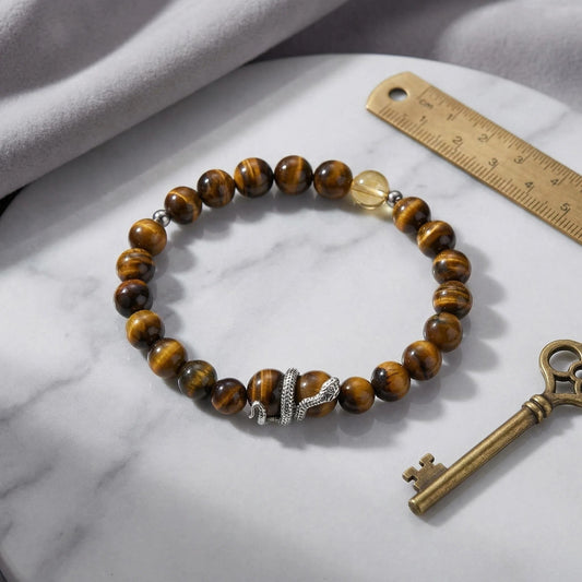 Tiger's Eye Guardian Snake Bracelet