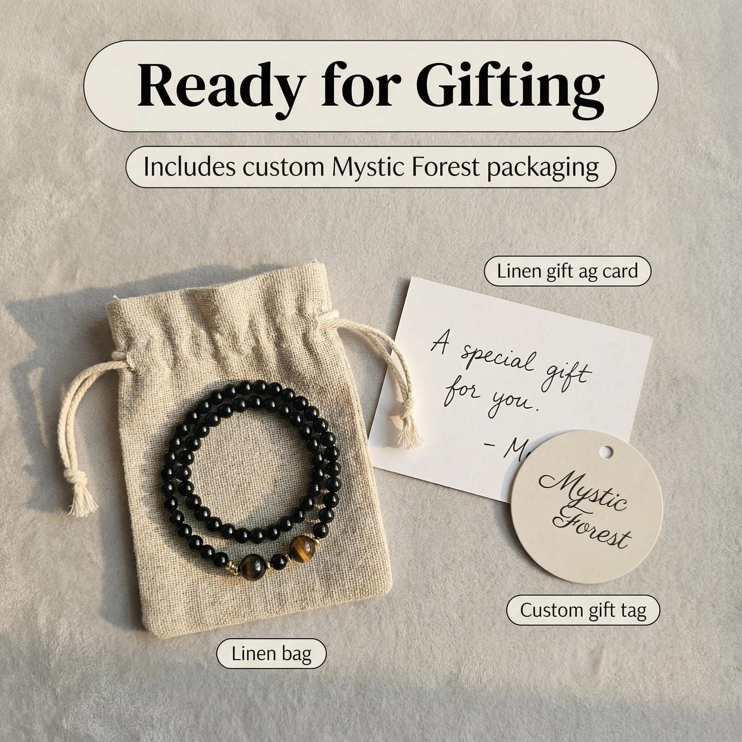 Obsidian x Tiger's Eye x Silver Sheen Obsidian Double-Wrap Protection Bracelet