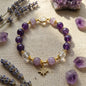 Polaris Wisdom Bracelet - Amethyst and Clear Quartz enhance intuition and clarity.