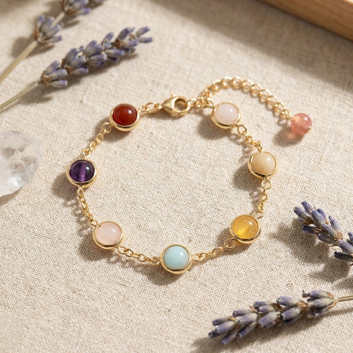 Aurora Chakra Bracelet 🌈 Aurora Chakra Bracelet – Balancing the energy of seven colored gemstones for spiritual harmony