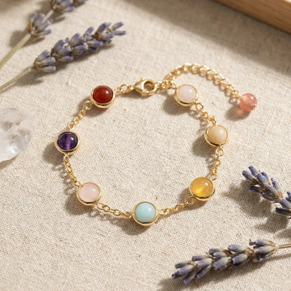 Aurora Chakra Bracelet 🌈 Aurora Chakra Bracelet – Balancing the energy of seven colored gemstones for spiritual harmony