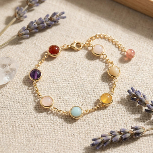 Aurora Chakra Bracelet 🌈 Aurora Chakra Bracelet – Balancing the energy of seven colored gemstones for spiritual harmony