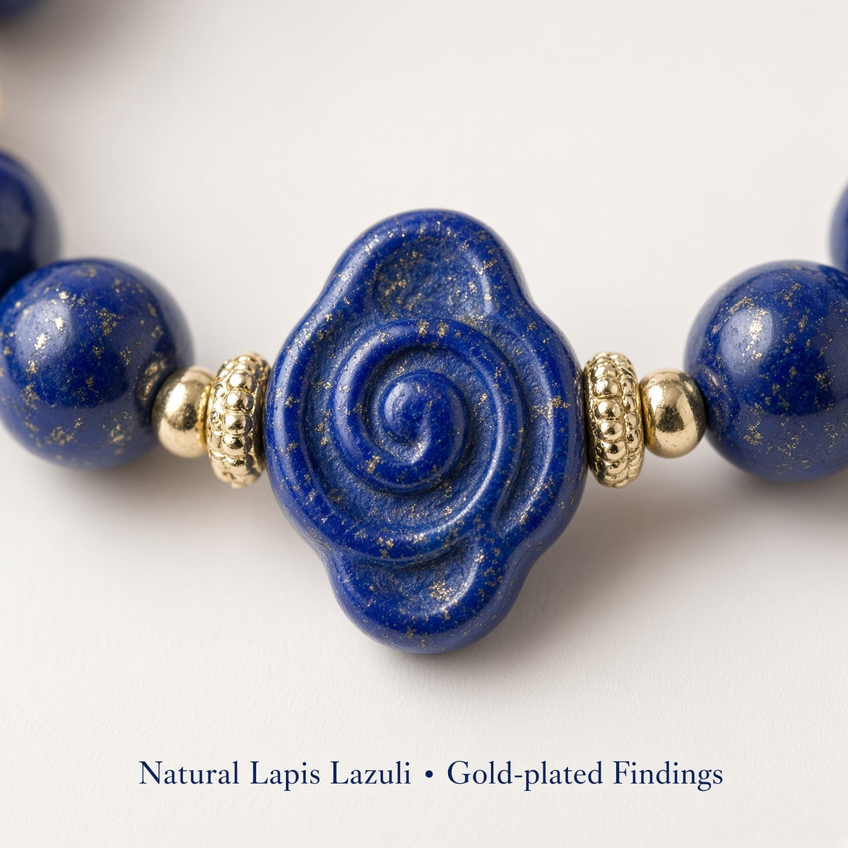 Natural Lapis Lazuli Necklace & Bracelet Set